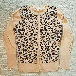 MERONA Leopard Cheetah Animal Cardigan Sweater XS